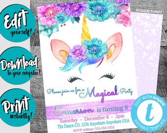 girl bday invitation etsy