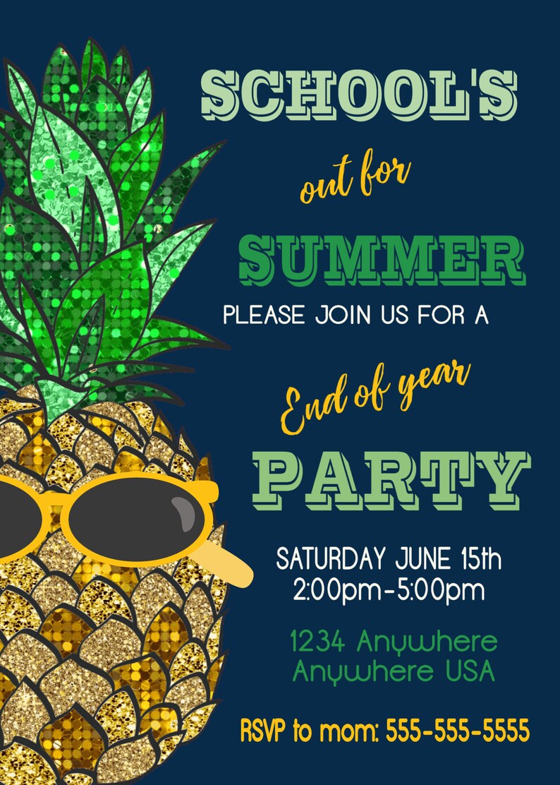 Schools Out Party Invitation Schools Out for Summer End of | Etsy