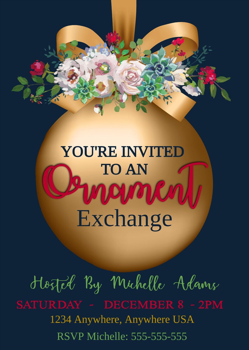 ornament-exchange-invitation-christmas-party-invite-xmas-etsy