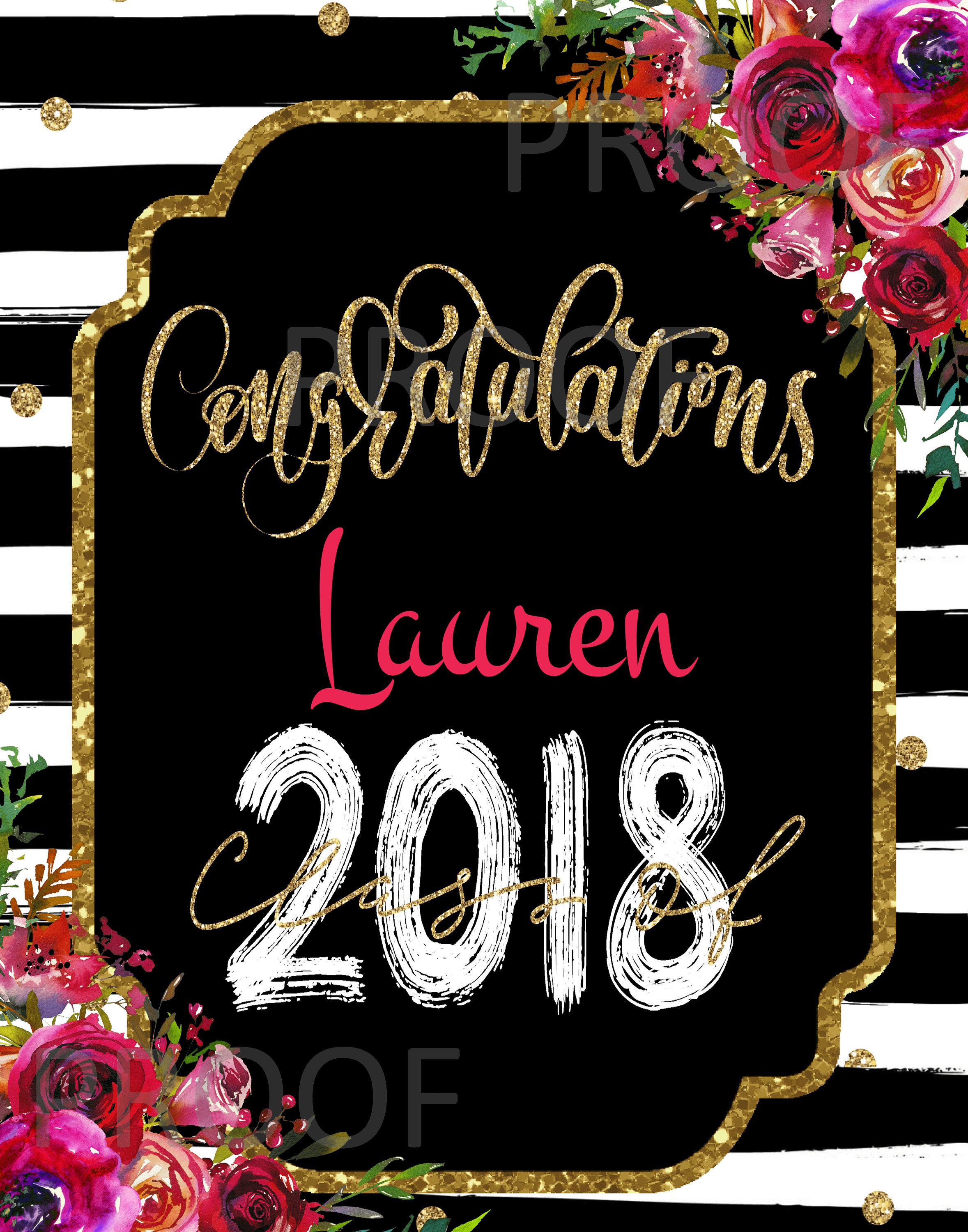 Congratulations Class Sign Graduation Congratulations Sign | Class of 2018 Sign | Printable ...