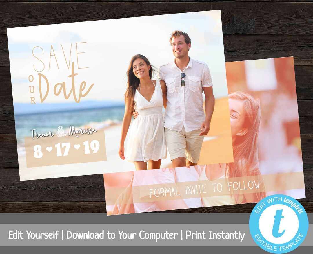 Printable Save the Date Cards, Save the Date Photo Template, Save Our ...