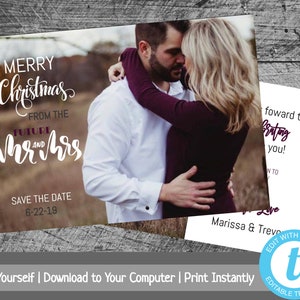 Save the Date Weihnachtskarte, Hochzeit Weihnachtskarte mit Foto, Verheiratete Weihnachten, Foto Weihnachtskarte, Save the Date Vorlage, druckbar