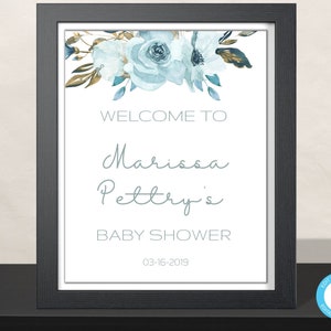 Baby Shower Welcome Sign, Baby Shower Decorations, Boy Baby Shower Decorations, Welcome Sign, Floral Baby Shower Decor, Baby Welcome Sign