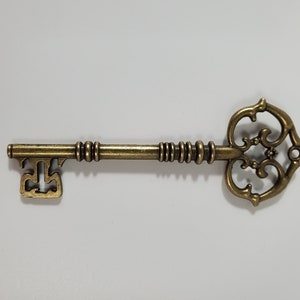 Cryptic Brass Skeleton Key / Skeleton Key / Key / Witchcraft / Wiccan Supplies / Witch / Pagan / Metaphysical Supplies / Occult / Occultism
