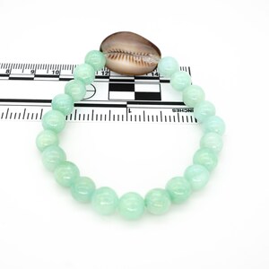 Hawaiian Cowrie Shell Bracelet with Aqua Dyed Quartzite Beads, Stretchy Bracelet with Seashell, Tropical Beach Jewelry, Ocean Jewelry image 10