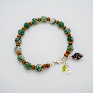 Island Shell Bracelet, Jasper Stone & Wood bracelet, Natural bracelet, Tropical Decor Beach Bracelet, Summer Living Ocean Jewelry Beach Gift image 2