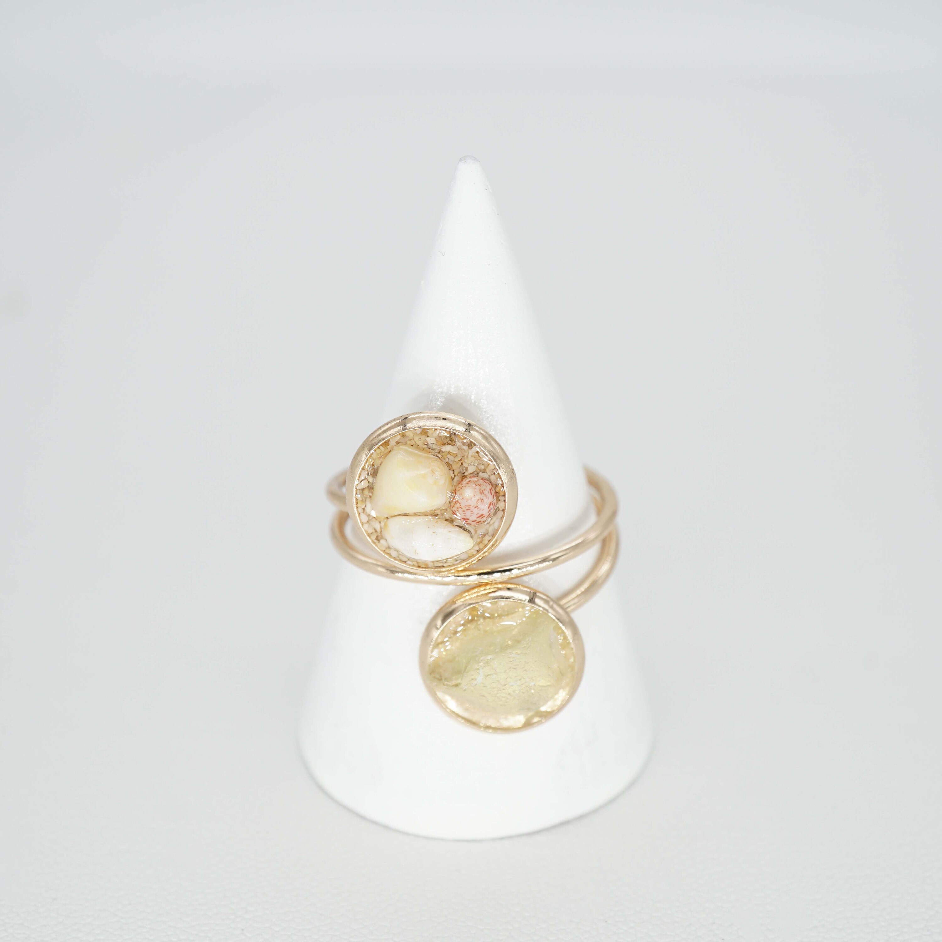 Anello Portacandela Mare Con Conchiglie E Perle - Diametro Interno 3.5