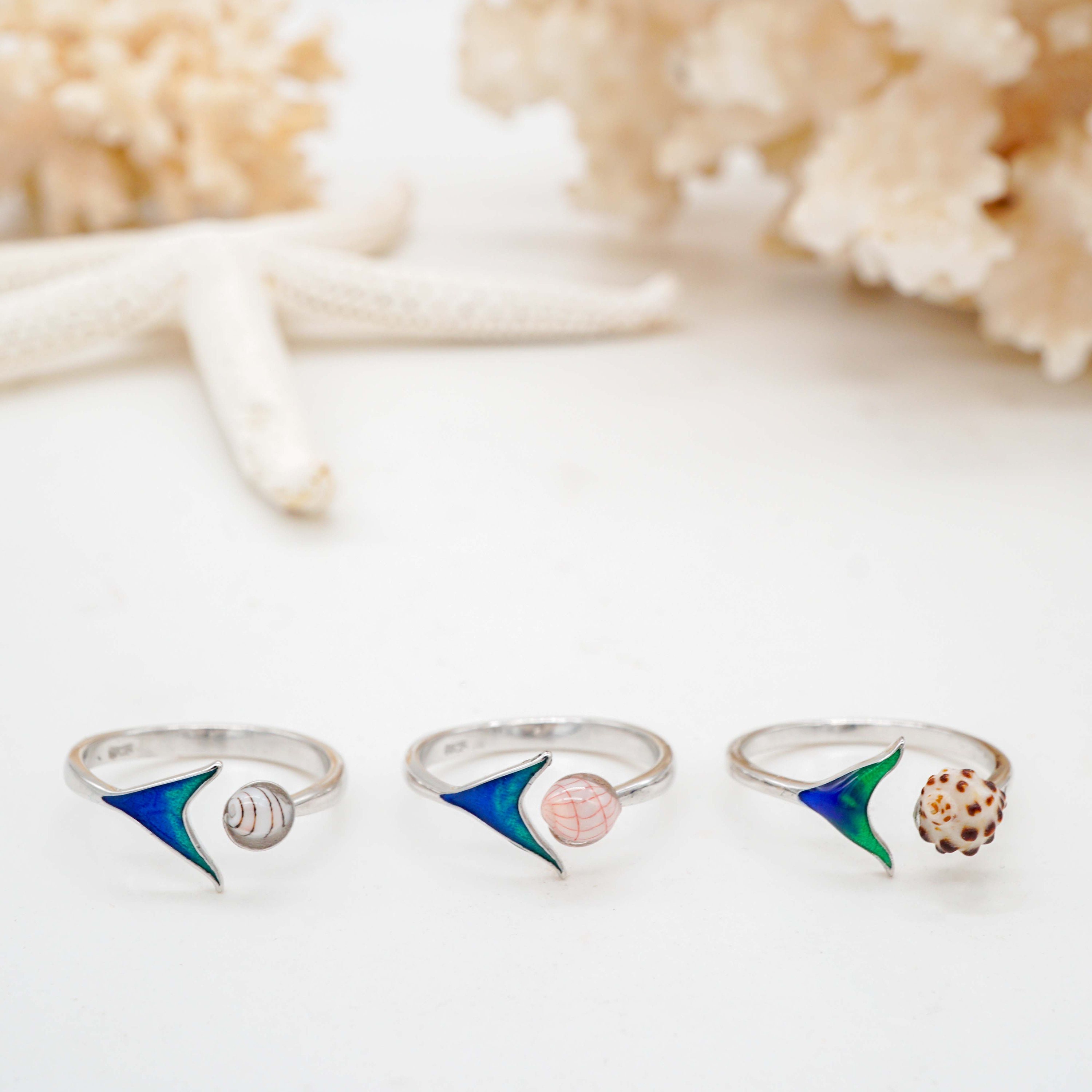 Sterling Silver Tropical Shell Ring, Sea Shell Ocean Decor Beach ...