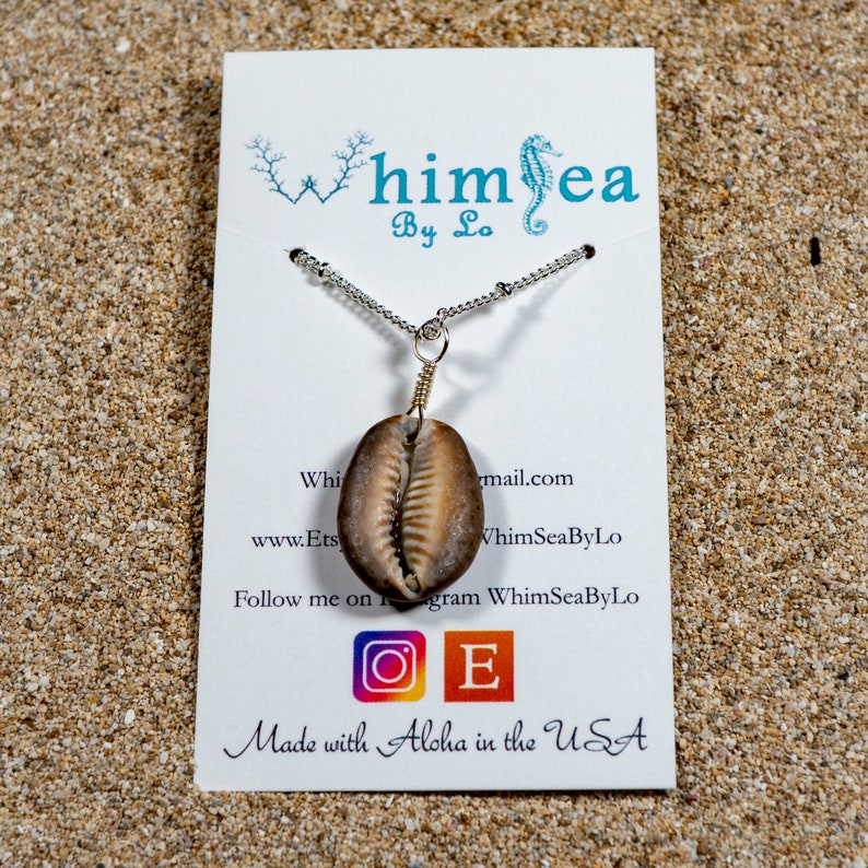Cowrie Shell Beach Pendant Necklace, Beach Jewelry, Ocean Lovers Beach Necklace, Tropical Jewelry for Her, Sea Shell Pendant, Boho Jewelry image 7