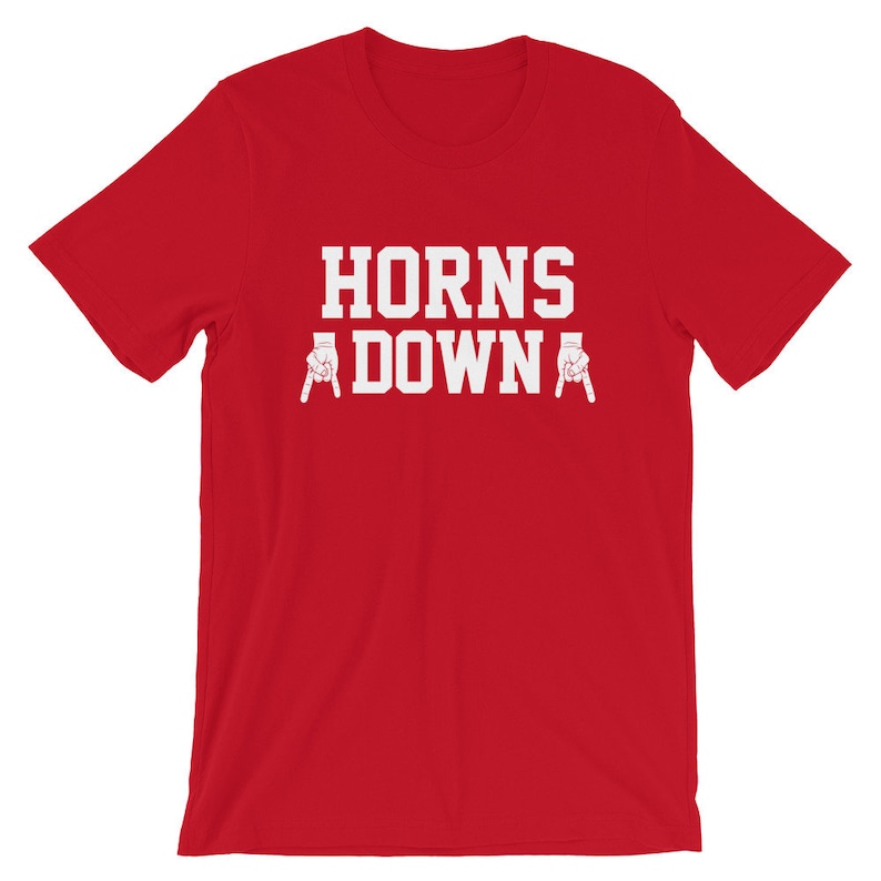 Horns Down, Red/white Tshirt Etsy