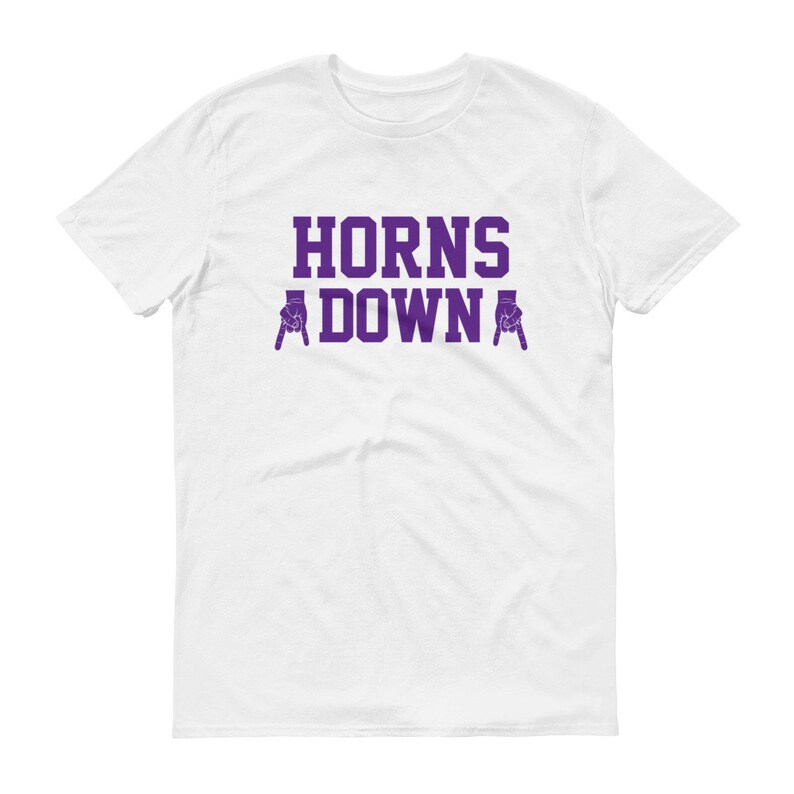 Horns Down, Purple Tshirt Etsy