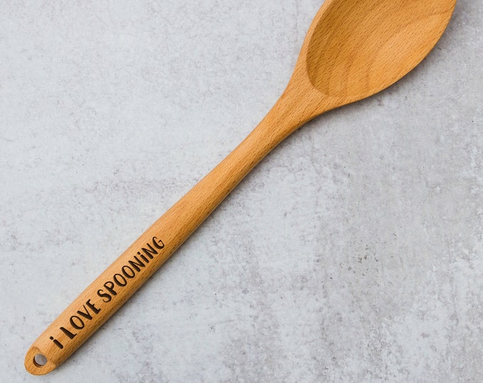 I Love Spooning Laser Engraved Wooden Spoon