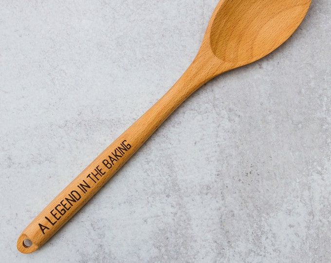 A Legend in the Baking Laser Engraved Wooden Spoon