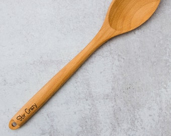 Stir Crazy Laser Engraved Wooden Spoon