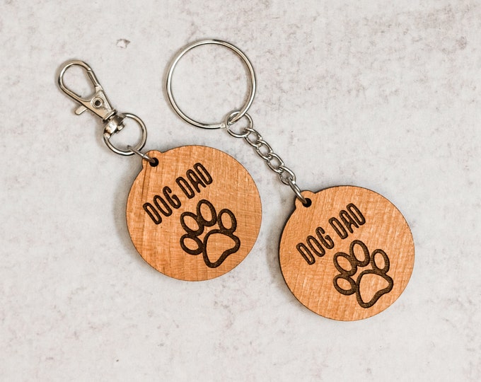 Dog Dad Wooden Keychain | Charity Listing | Donation Listing | Dog Rescue Keychain | Wooden Keychain | Laser Cut Keychain