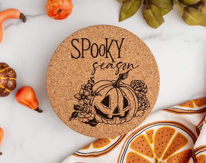Spooky Season Laser Engraved Cork Trivet