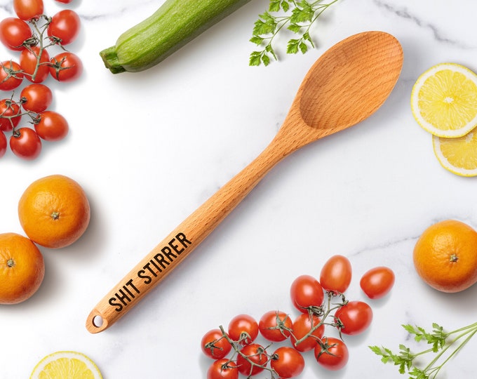 Shit Stirrer Laser Engraved Wooden Spoon