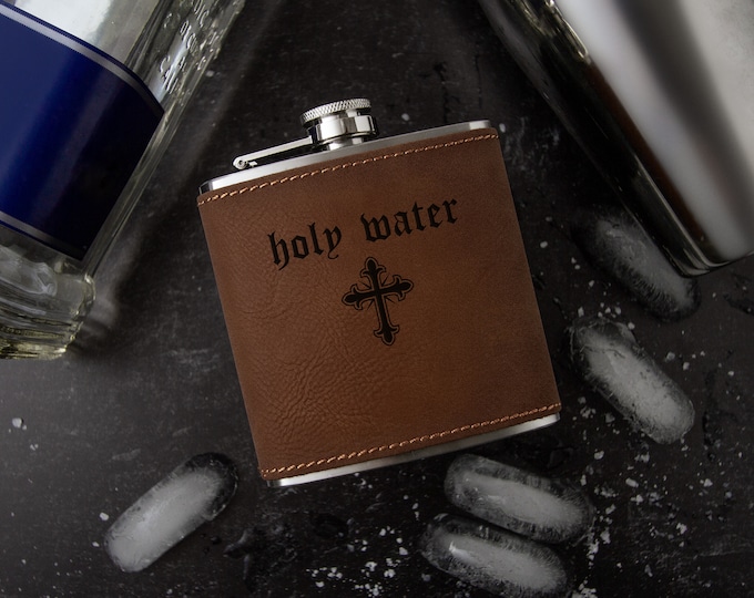 Holy Water Faux Leather Flask