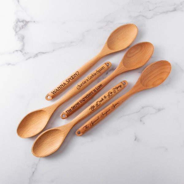 Personalized Laser Engraved Wooden Spoon