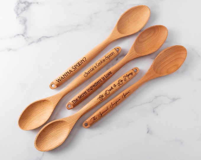 Personalized Laser Engraved Wooden Spoon