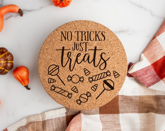 No Tricks Just Treats - Cork Trivet