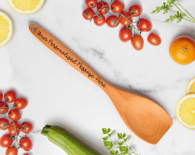 Personalized Laser Engraved Wooden Roux Spoon