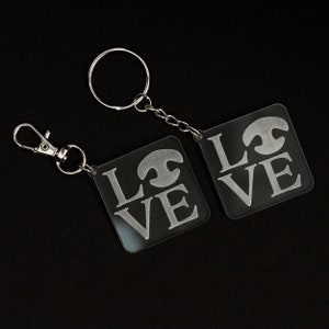 Puppy Love Laser Engraved Acrylic Keychain