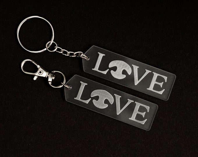 Puppy Love Acrylic Laser Cut Keychain