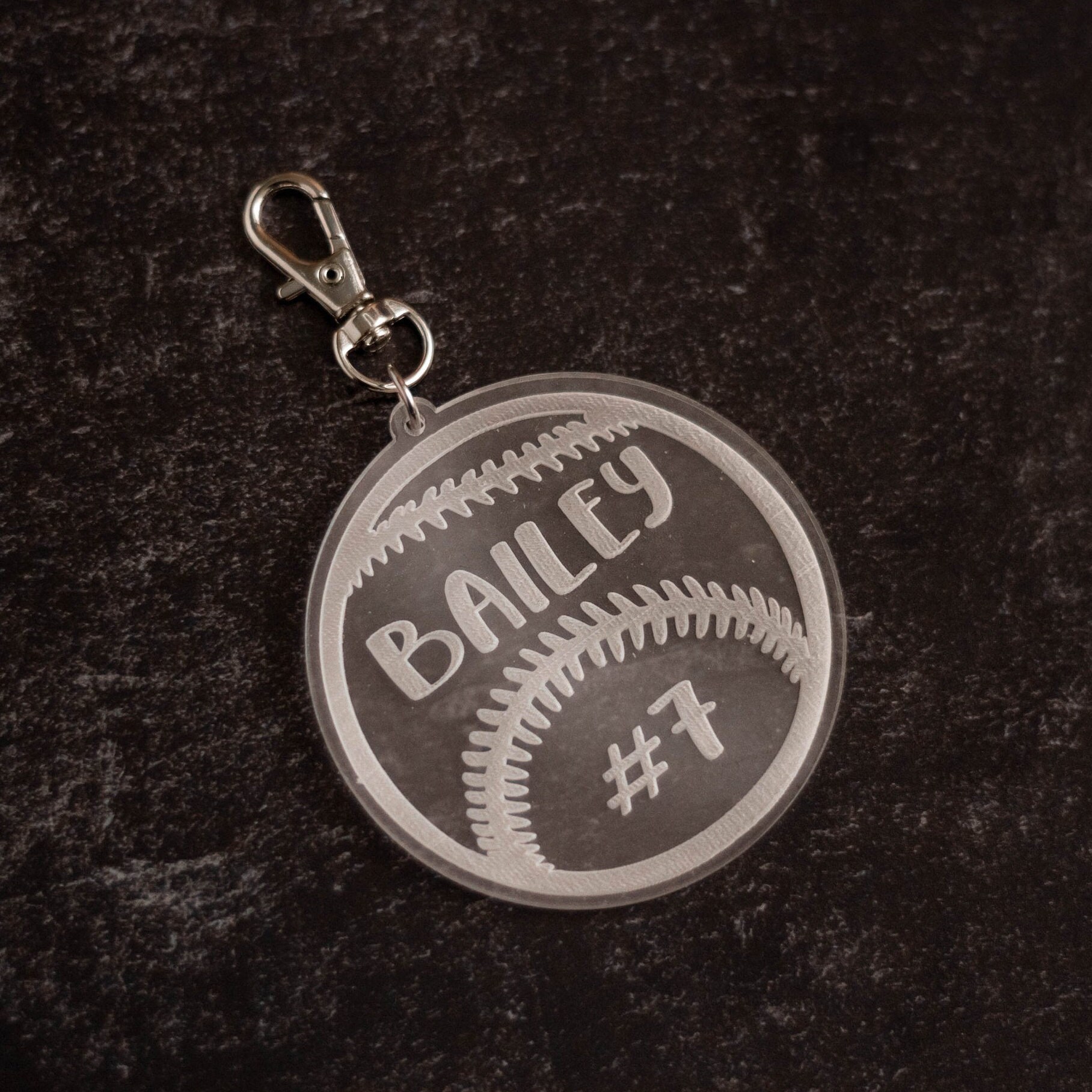 Personalized Baseball Keychain Laser Cut Keychain Laser Etsy