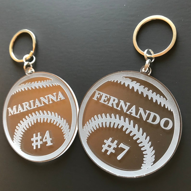 Personalized Baseball Keychain Laser Cut Keychain Laser Etsy