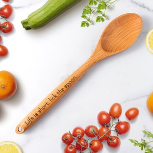 Life is Short, Lick the Laser Engraved Wooden Spoon