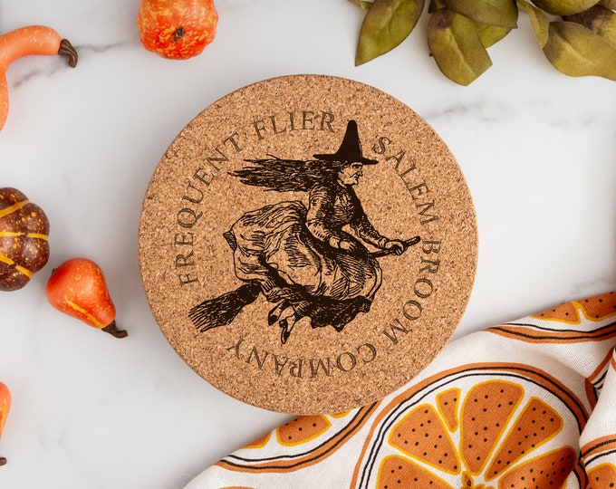 Frequent Flier, Salem Broom Company Laser Engraved Cork Trivet