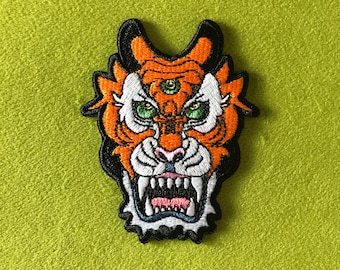 Three Eyed Tiger Iron-on Patch