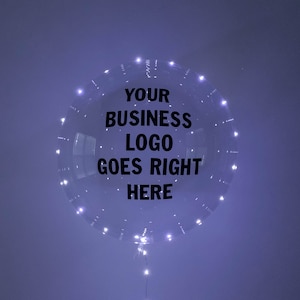 Custom Business Logo Decal, 24 Inch Balloon With Business Logo, LED Balloon, Corporate Party Decor