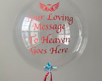 Memorial Balloon, Message To Heaven Balloon, Custom Memorial Balloon, Balloon With Loving Message, 18 Inch, 24 Inch And 36 inch Balloon Size