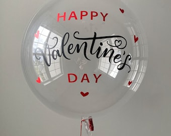 Valentine's Day Balloon, Happy Valentine's Day Balloon, Romantic Balloon, I Love You Balloon,  DIY Custom 36 Inch Clear Balloon