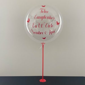 Feliz Cumpleanos En El Cielo Globo , Happy Birthday In Heaven Spanish Balloon, Custom Memorial Balloon, DIY Balloon With Stand For Air Usage