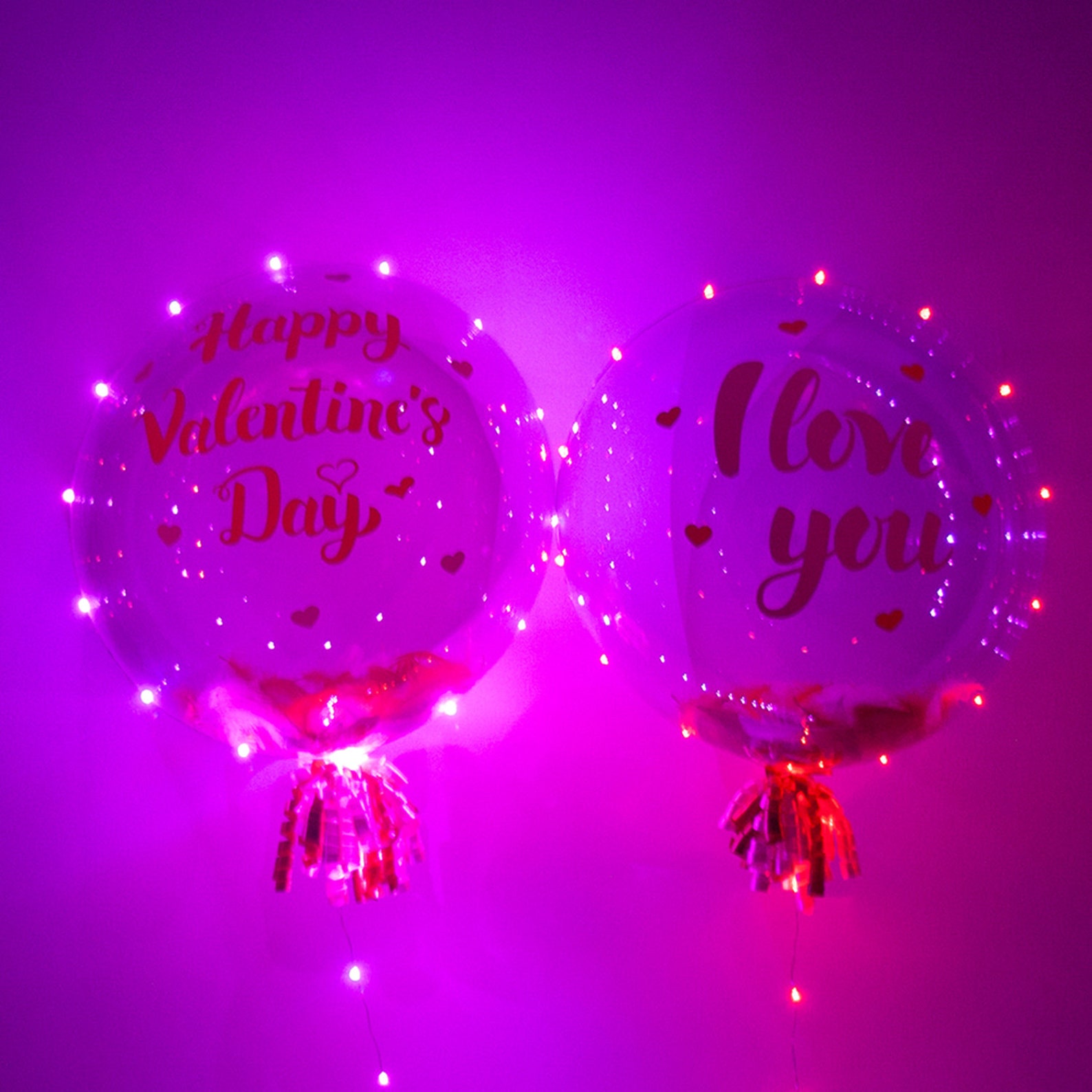 Valentine's Day Balloons LED Balloons Happy Etsy