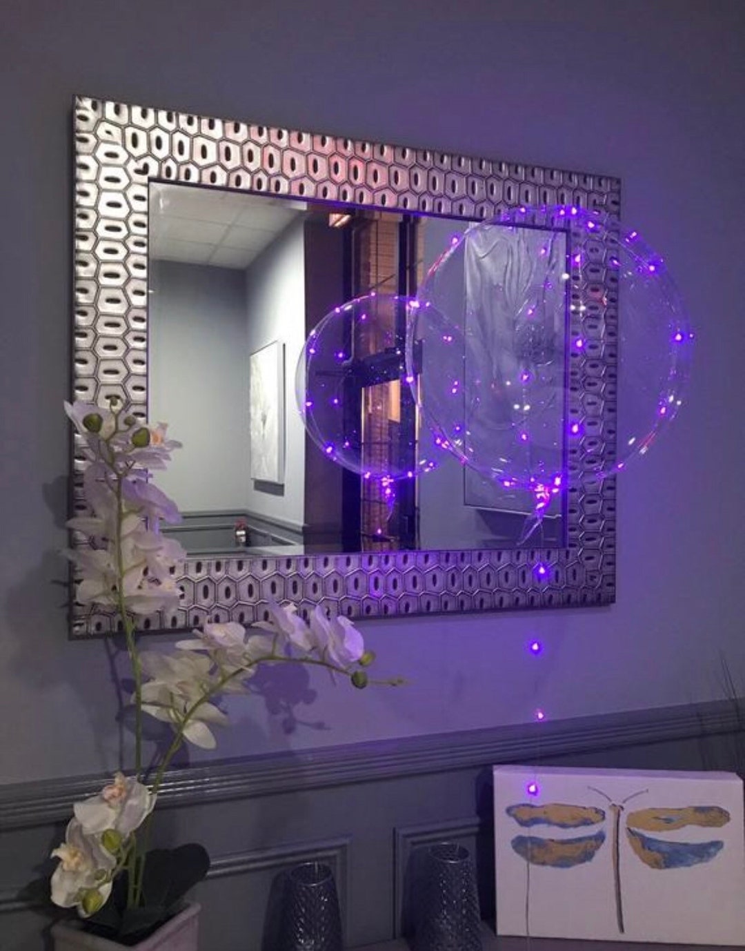 Purple LED Balloon, 18 Inch Clear Balloon, 118 Inch Purple LED Lights ...