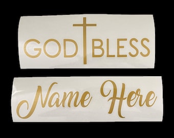 God Bless Decal,  Baptism Sticker, Confirmation Sticker, Communion Sticker, Christening Decal, Religious Decal For 24 And 36 Inch Balloons