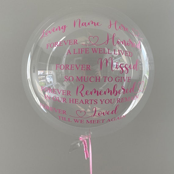 Memorial Balloon Custom Memorial Balloon Forever Honored Etsy