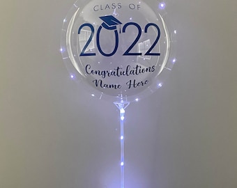 LED Balloon, Class of 2026 Balloon, Graduation Balloon, College Graduation, High School Graduation, Balloon With Stand for Use With Air