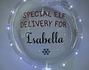 Globo personalizado Elf, globo de entrega elfo especial, globo LED, decoración navideña sorpresa, globo de bricolaje con soporte para usar con aire, longevidad