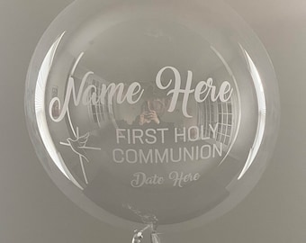 Communion Balloon, First Holy Communion Balloon, Communion Decoration, Balloon With Cross, Custom Communion Balloon With Date And Name