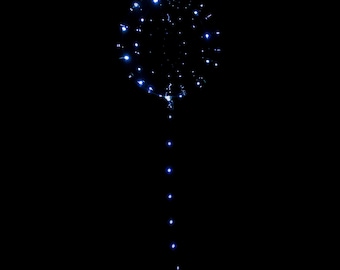 18 Inch Clear Balloon With 118 Inch Cold White LED Light String, REUSABLE LED Balloon, Balloon Decal, Wedding Balloons, Birthday Balloons
