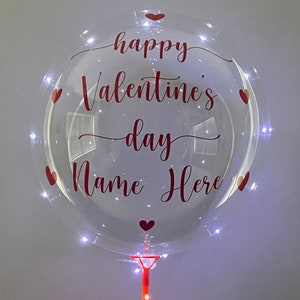Valentine's Day Balloon, LED Balloon, Balloon With Stand For Use With Air, Custom Happy Valentine's Day Balloon, DIY Balloon Kit