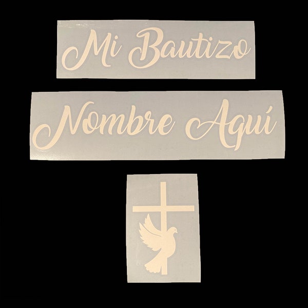 Mi Bautizo Decal,  Spanish Baptism Sticker, Balloon Decal For Baptism, Sized For 24 Inch and 36 inch Balloons, Backdrop, Photo Prop