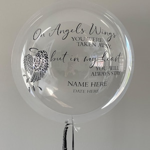 Palloncino per la celebrazione della vita, palloncino commemorativo personalizzato, palloncino con ali di angelo