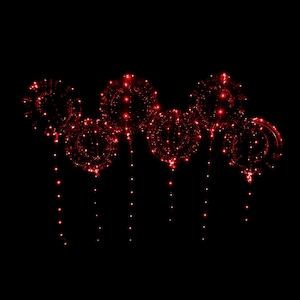 Red LED Balloons, Large 24 Inch Clear Balloons With 197 Inch Red LED Lights, Romantic Balloons, Mother&#39;s Day Balloons, Quantity of 12