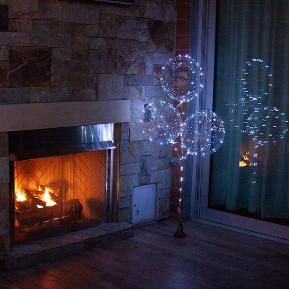 12 Cold White Led Balloons 18 Inch Clear Balloons With 118 Etsy